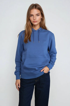 Sweatshirt Hoodie - Staubblau