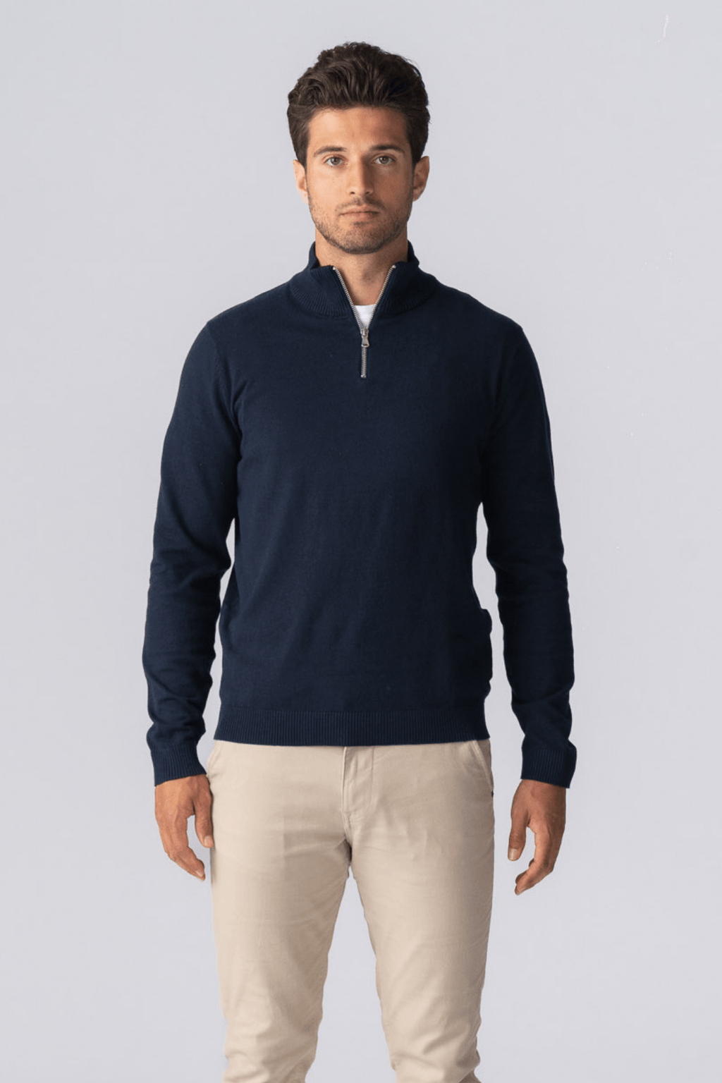 Pullover Halb Zip - Marine