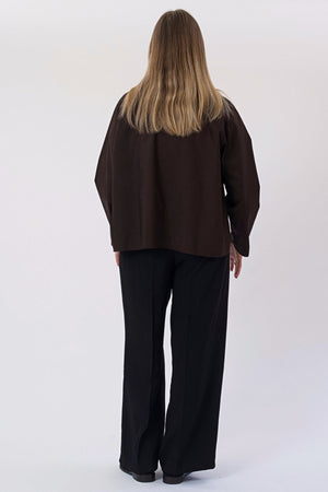 Mavis kurze Jacke – Dunkelbraun