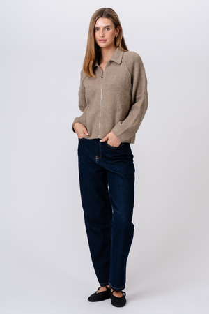 Selma Strickreißverschluss – Beige