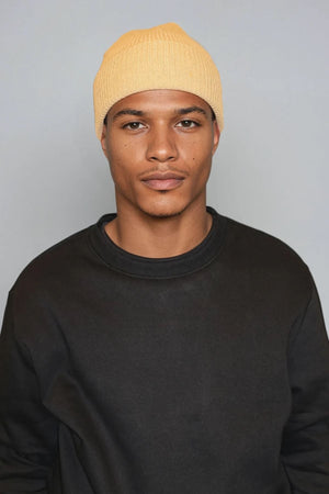 Strickbeanie - dunkles Beige