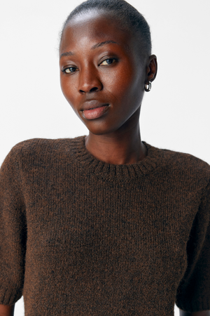 Aggia S/S Strickpullover - Dichtung braun