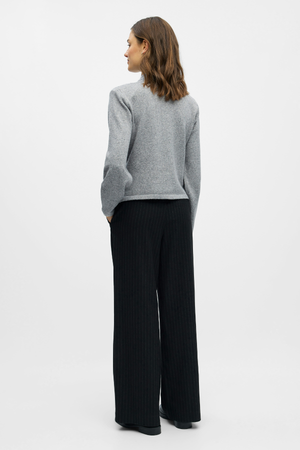 Zari -Strick -Strickjacke - mittelgraue Melange