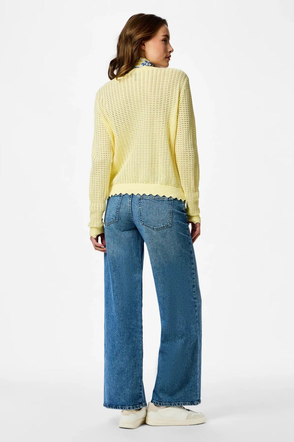 Scout-Strickjacke mit O-Ausschnitt – Französische Vanille
