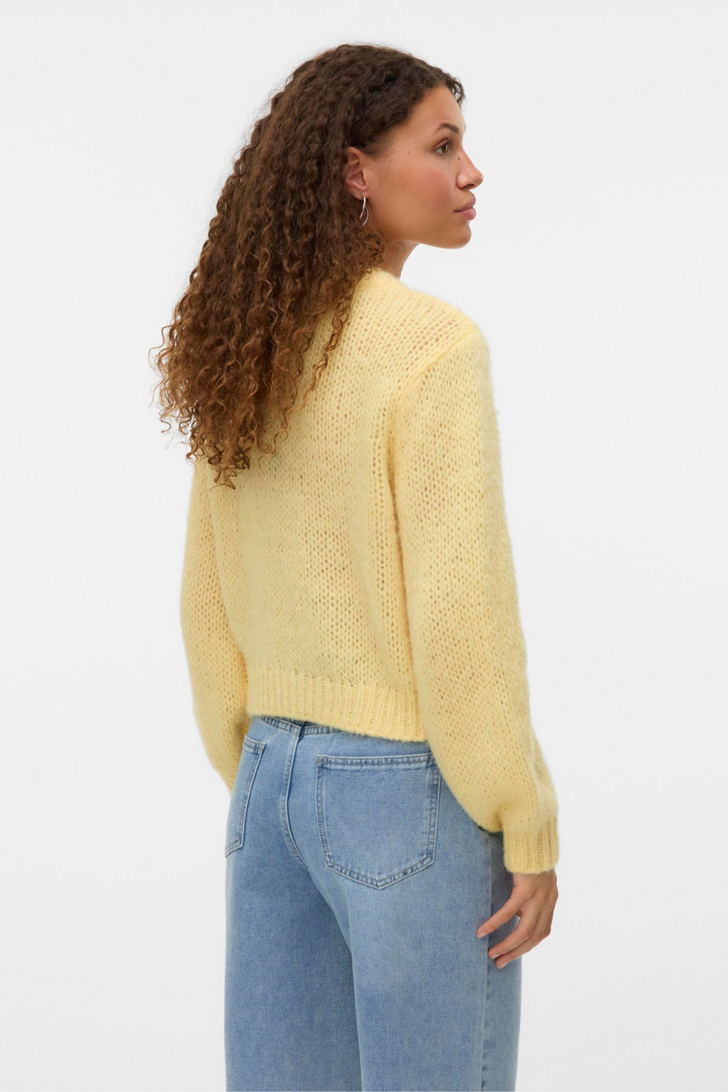 Wilo O -Neck -Strickjacke - blasse Banane