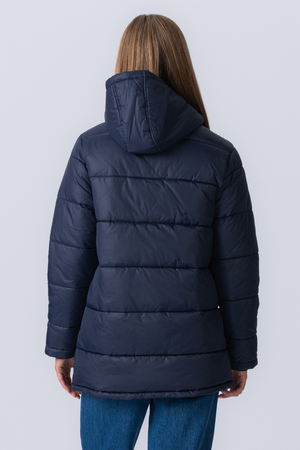 Lange Pufferjacke - Marine