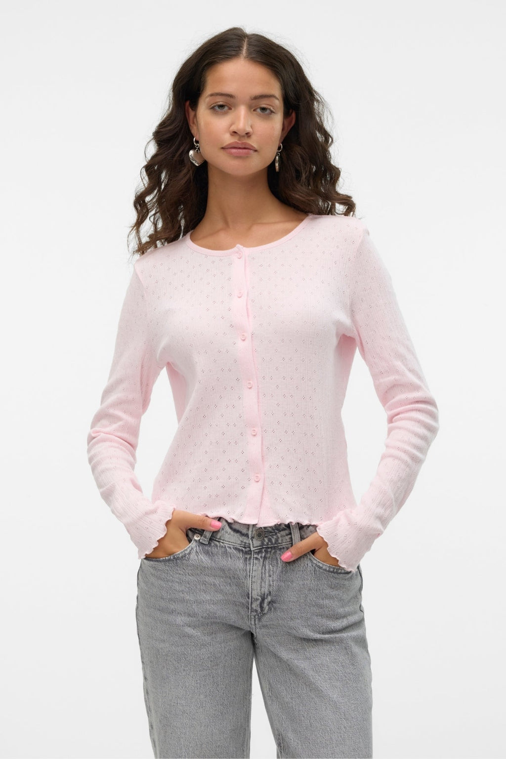 Isa O-Neck-Strickjacke-Pink A-Boo