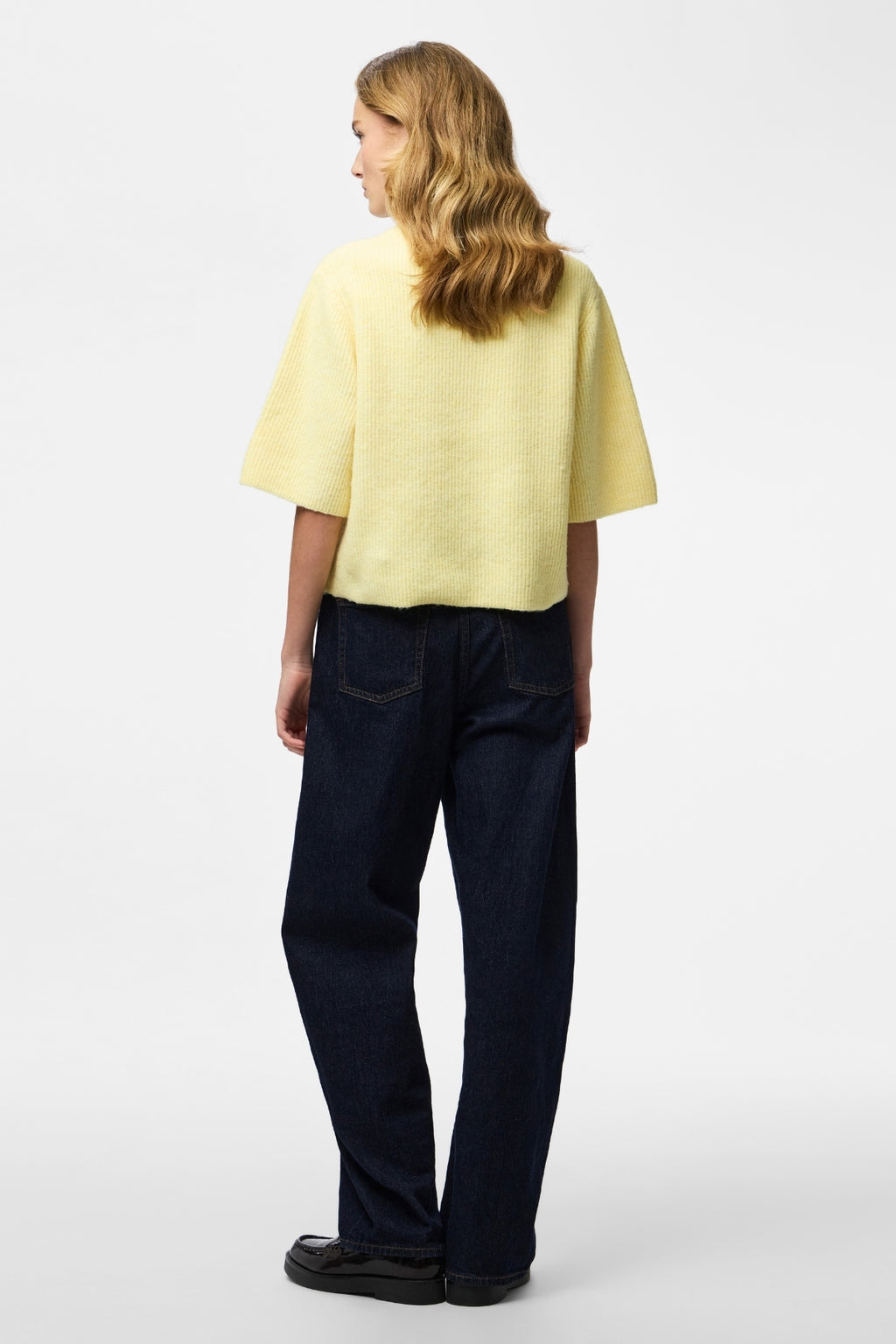 Silly Strickjacke mit O-Ausschnitt – Pale Banana Melange