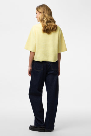 Silly Strickjacke mit O-Ausschnitt – Pale Banana Melange