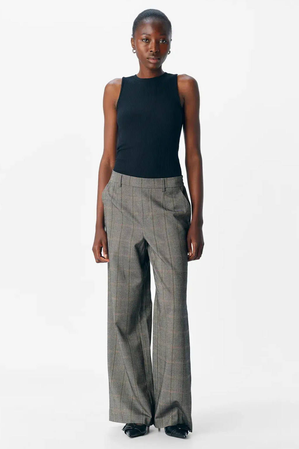 Lisa breit Pants - Schwarz Humus + Tannin