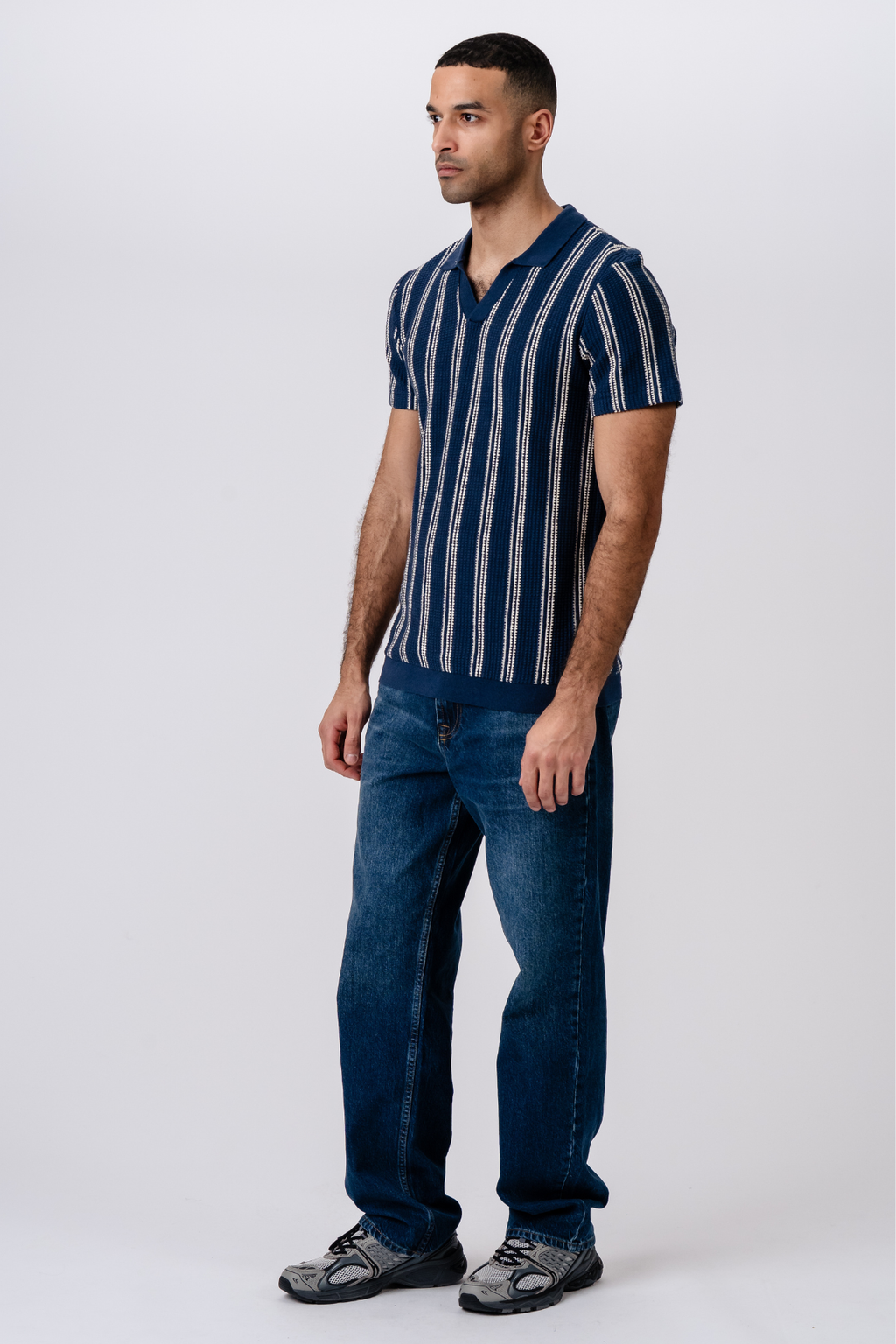 Streifenpullover - Blau