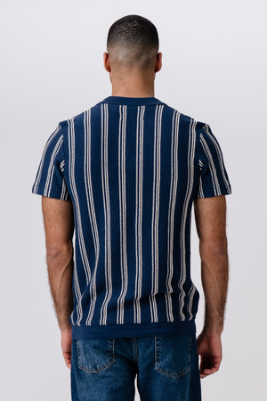 Streifenpullover - Blau