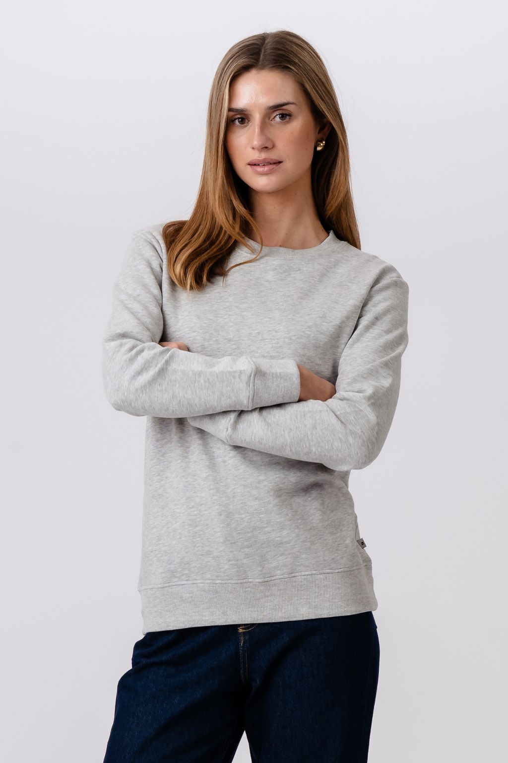 Sweatshirt mit Rundhalsausschnitt – Grau