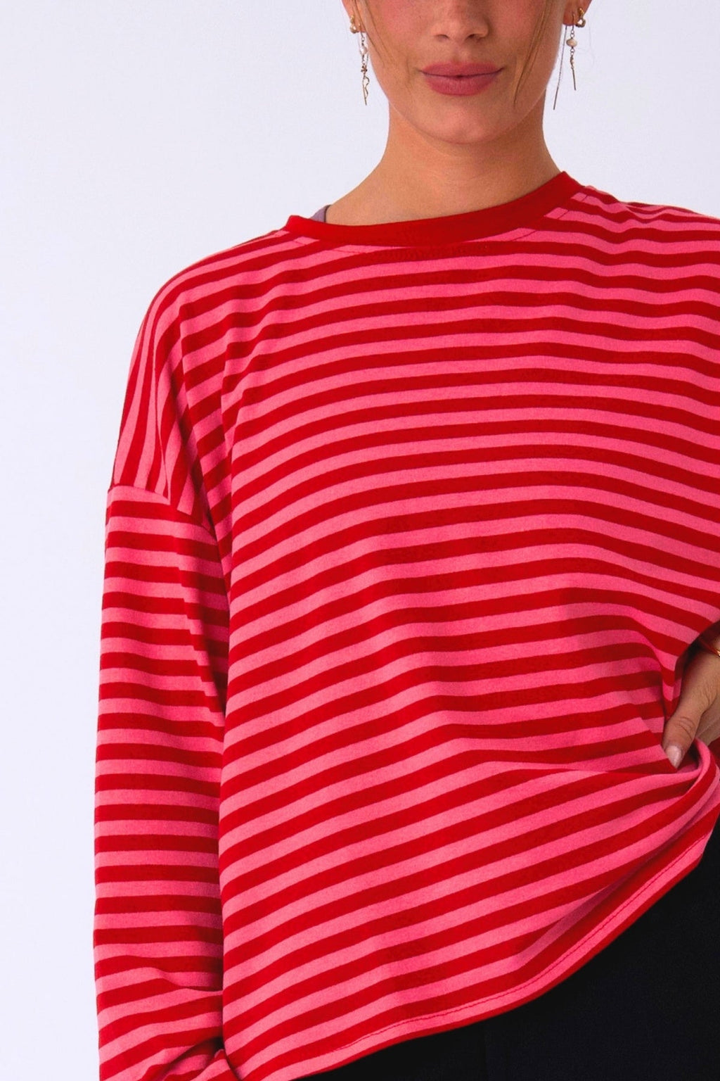 Cleo Bluse - Rot/Rosa