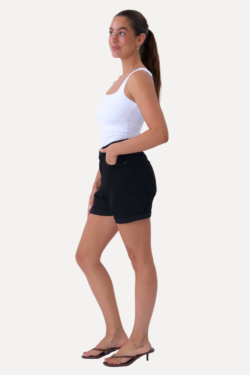 The Original Performance Denim Shorts - Schwarzer Denim