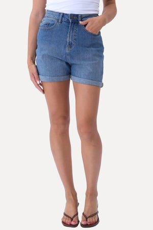 The Original Performance Denim Shorts - Mittelblau Denim (Frau)