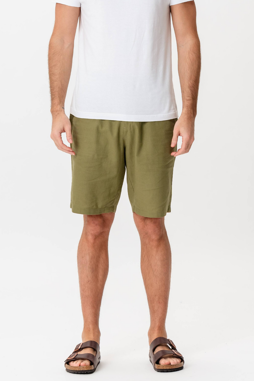 Leinen Shorts - Grün