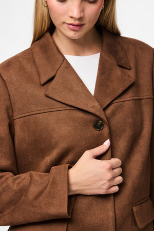 Gebürsteter Oberbekleidungsblazer Rakel – Downtown Brown