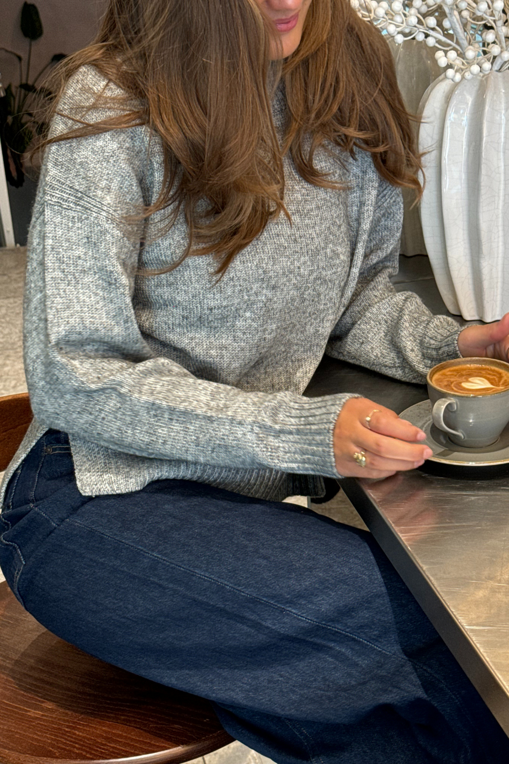 Emma Knit – Hellgrau Melange