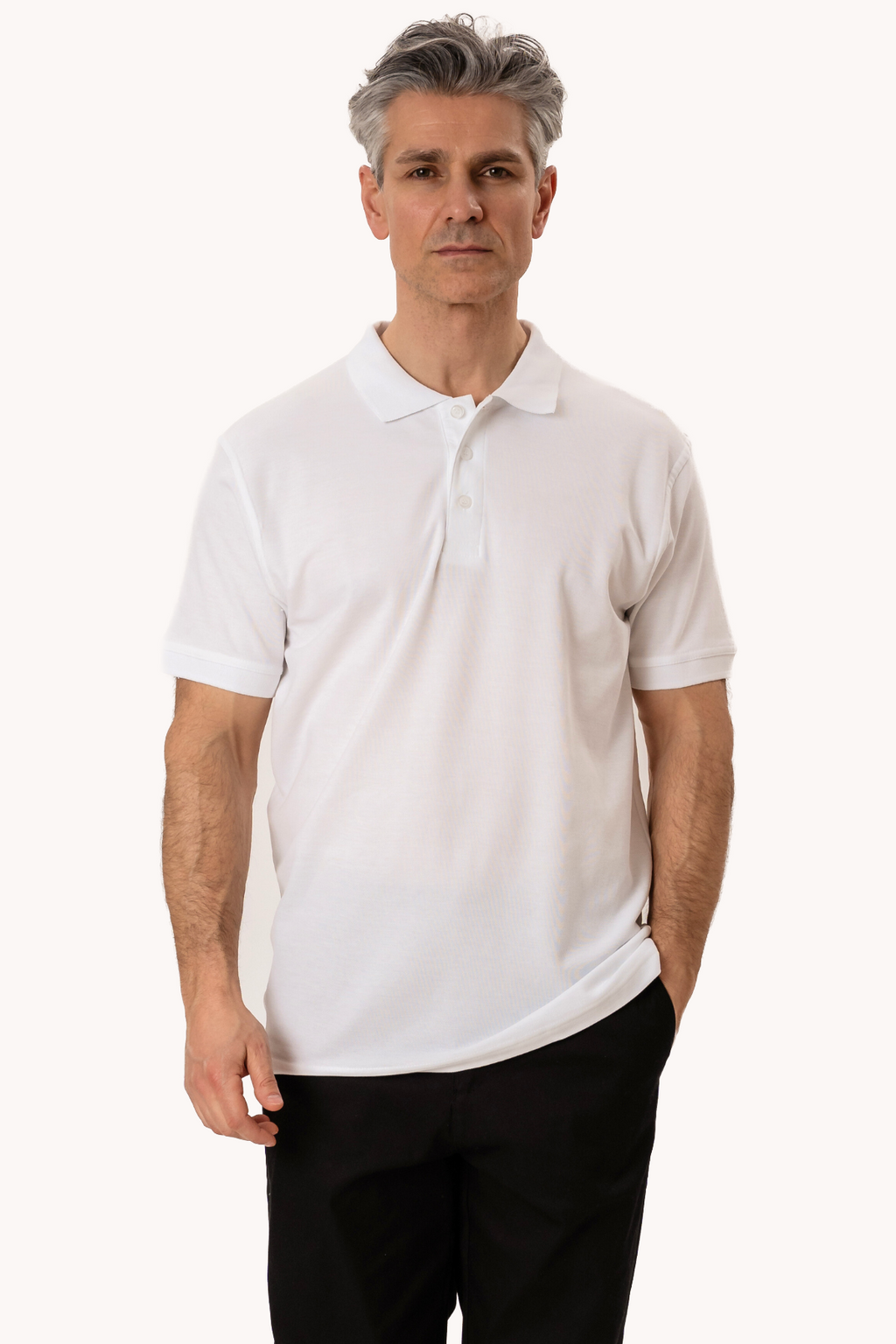 Basic Polo - weiß