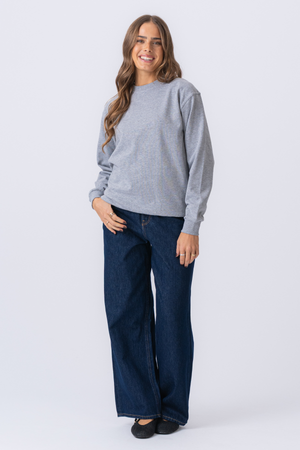Basic Crewneck - Asche grau (Damen)