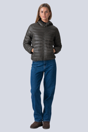Leichte Pufferjacke - Olive