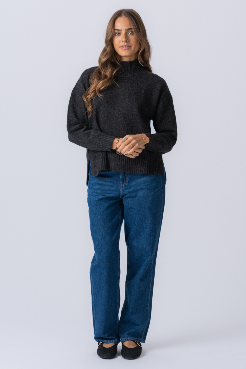 Emma Knit – Dunkelgrau Melange