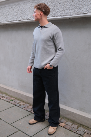 Wilhelm Regular Jeans – solide Schwarz