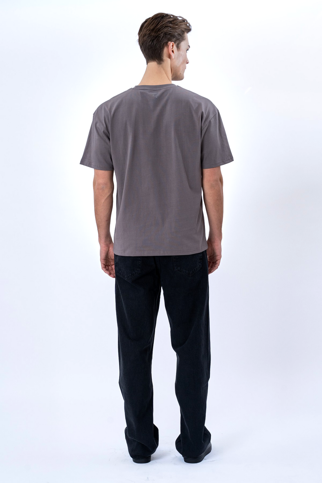 Kastenförmiges T-Shirt – Dunkelgrau