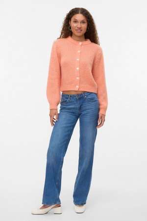 Wilo O -Neck -Strickjacke - Cantaloupe