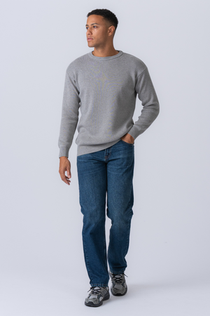 Crewneck -Strickpullover - hellgrau