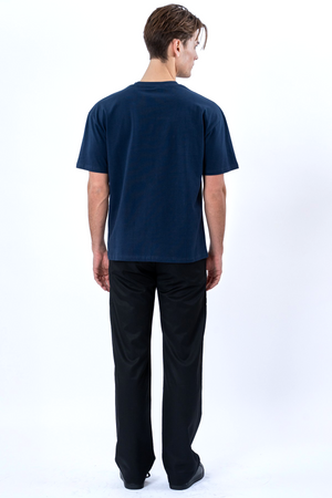 Kastenförmiges T-Shirt – Marineblau