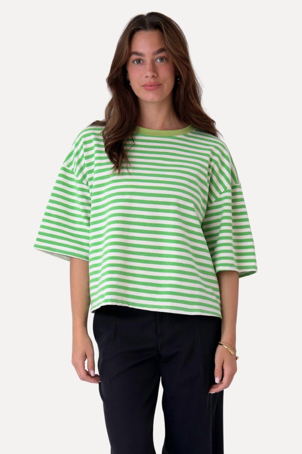 Zoe T-Shirt – Grün/Weiß