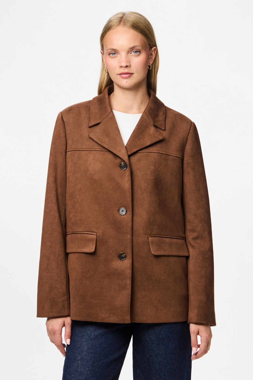 Gebürsteter Oberbekleidungsblazer Rakel – Downtown Brown