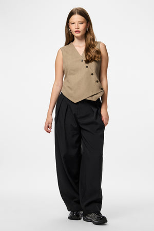 Asymmetrische Weste „Bubbles“ – Greige