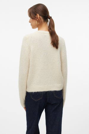 Novah Cardigan mit O-Ausschnitt und Knöpfen – Birke