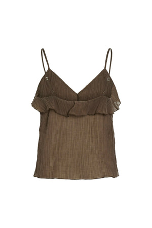 Danira Singlet-Top mit V-Ausschnitt – Schiefer Schwarz