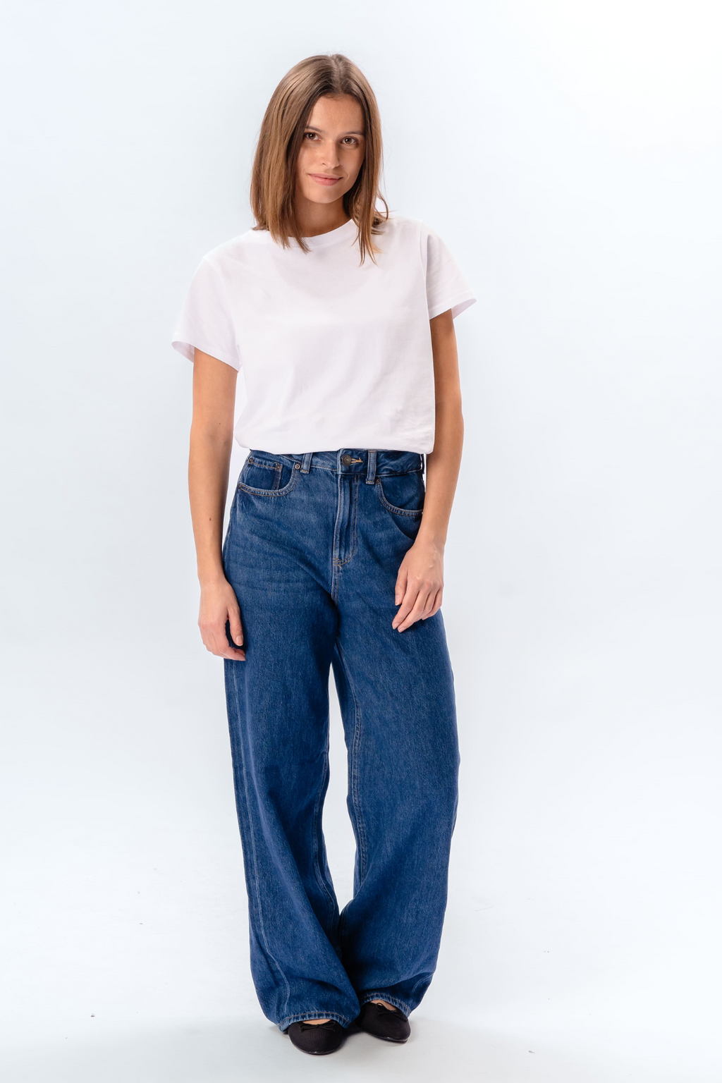 The Original Performance Breite Jeans - mittelblauer Denim