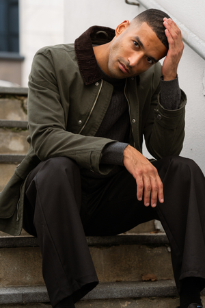 Twilljacke - dunkle Olive