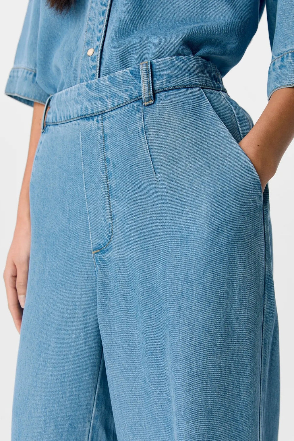 Rahmen Lisa breit Pants - Hellblauer Denim