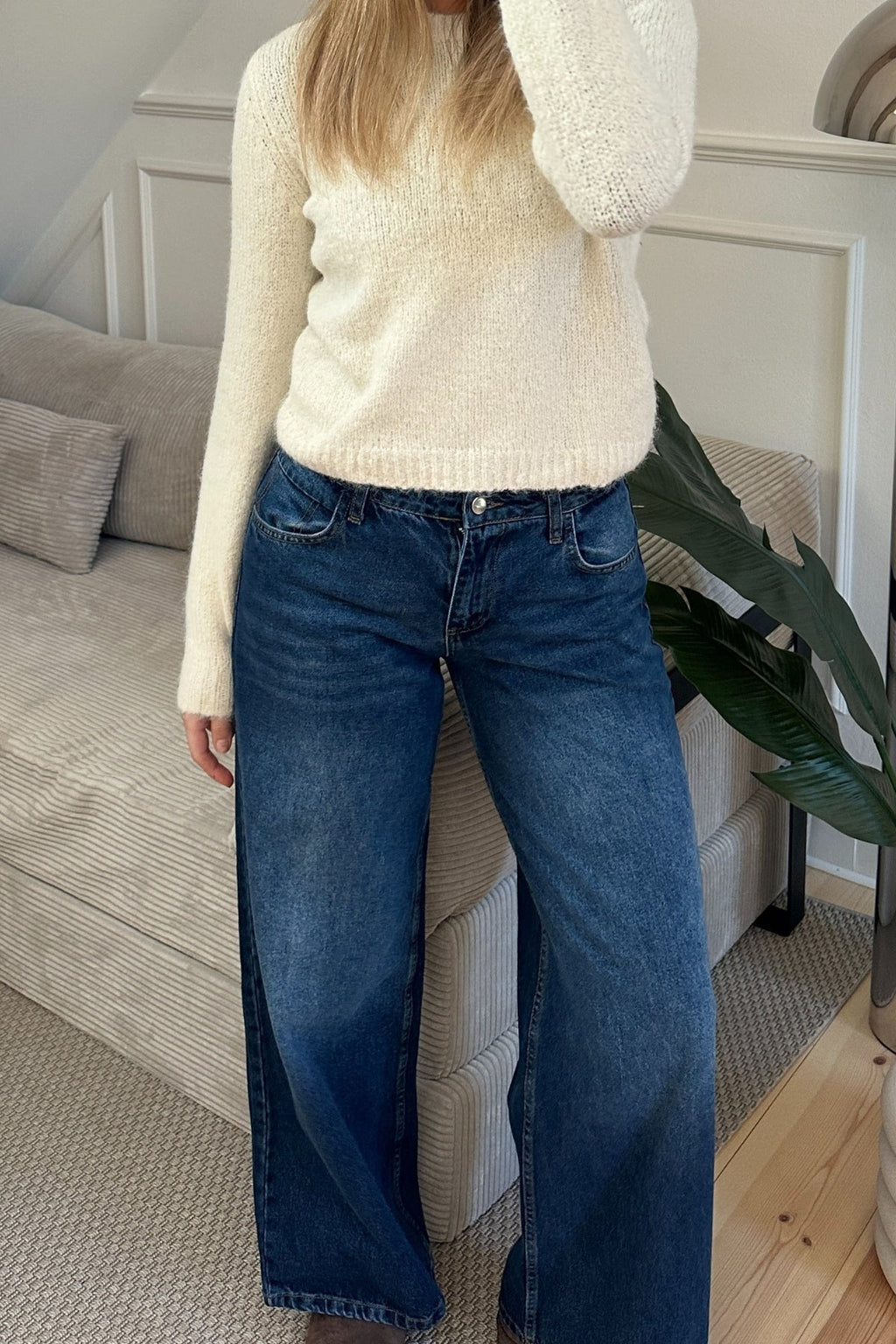 Serena Baggy Jeans – Mittelblau