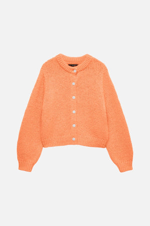 Wilo O -Neck -Strickjacke - Cantaloupe