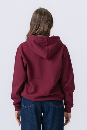 Basic Zip Hoodie - Burgund