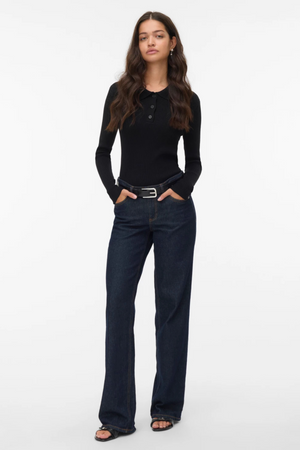 Silje Poloneck Pullover - Schwarz