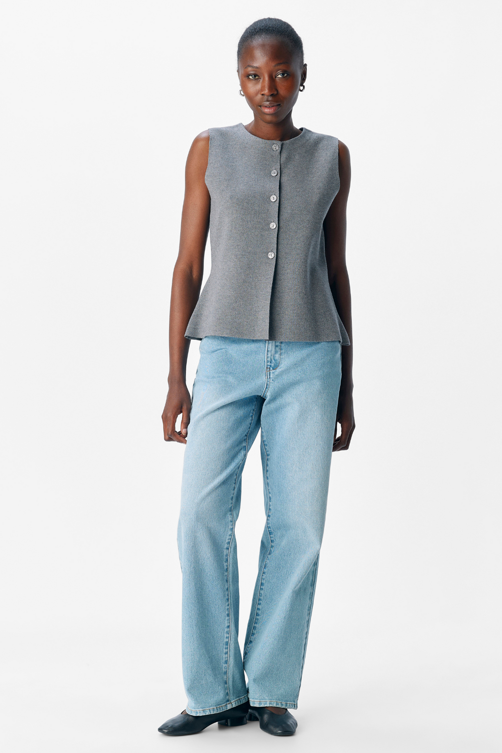 Reynard Strickweste - mittelgraue Melange