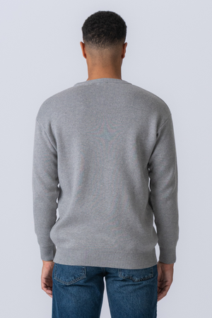 Crewneck -Strickpullover - hellgrau