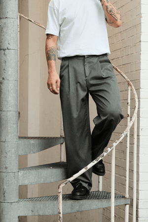 Plissee-weiter Anzug Pants - Hellgrau