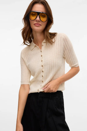 Panama 2/4-Strickjacke – Birke