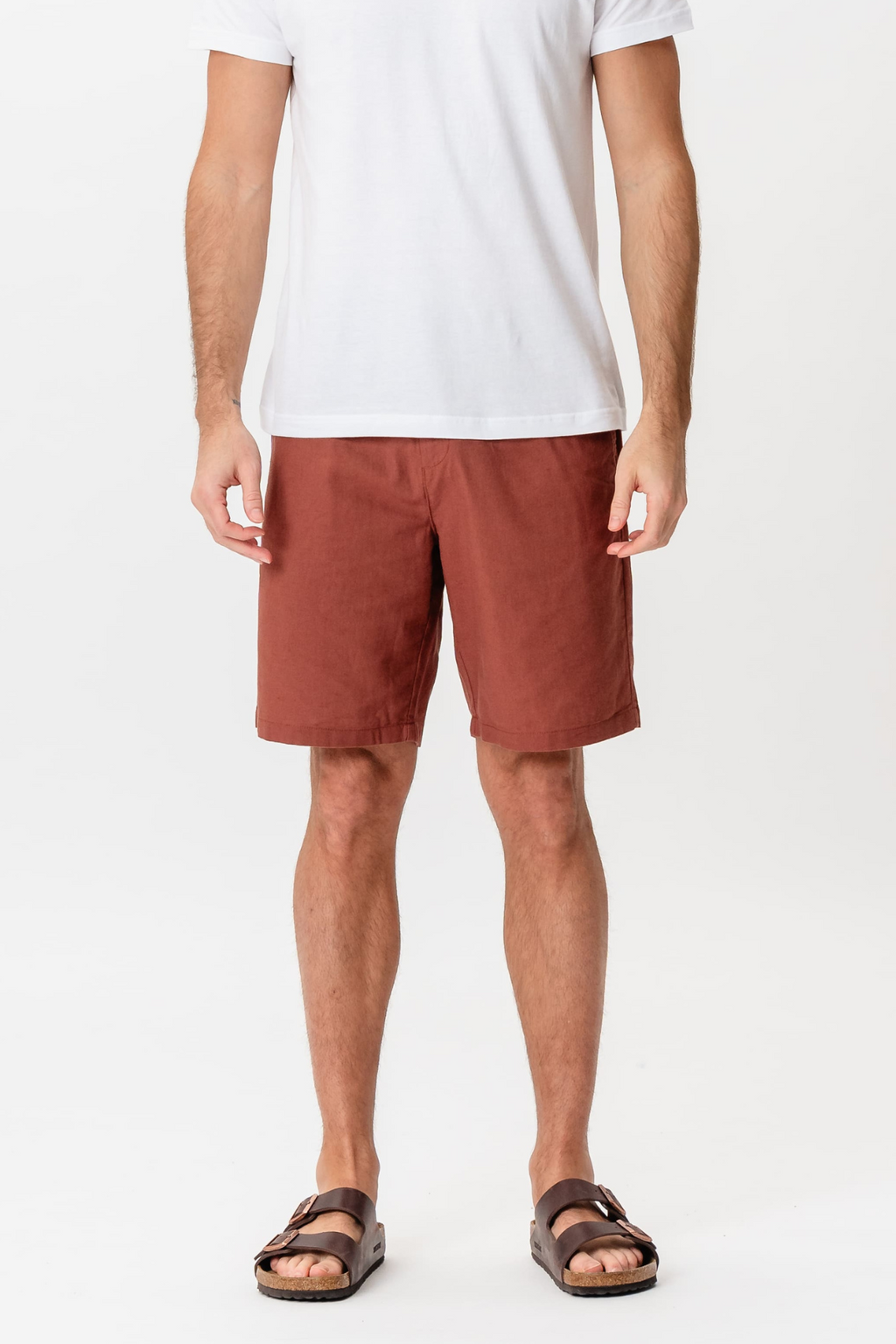 Wäsche mit kurzärärmernem Hemd + Leinen Shorts - Weiß (Paketangebot)