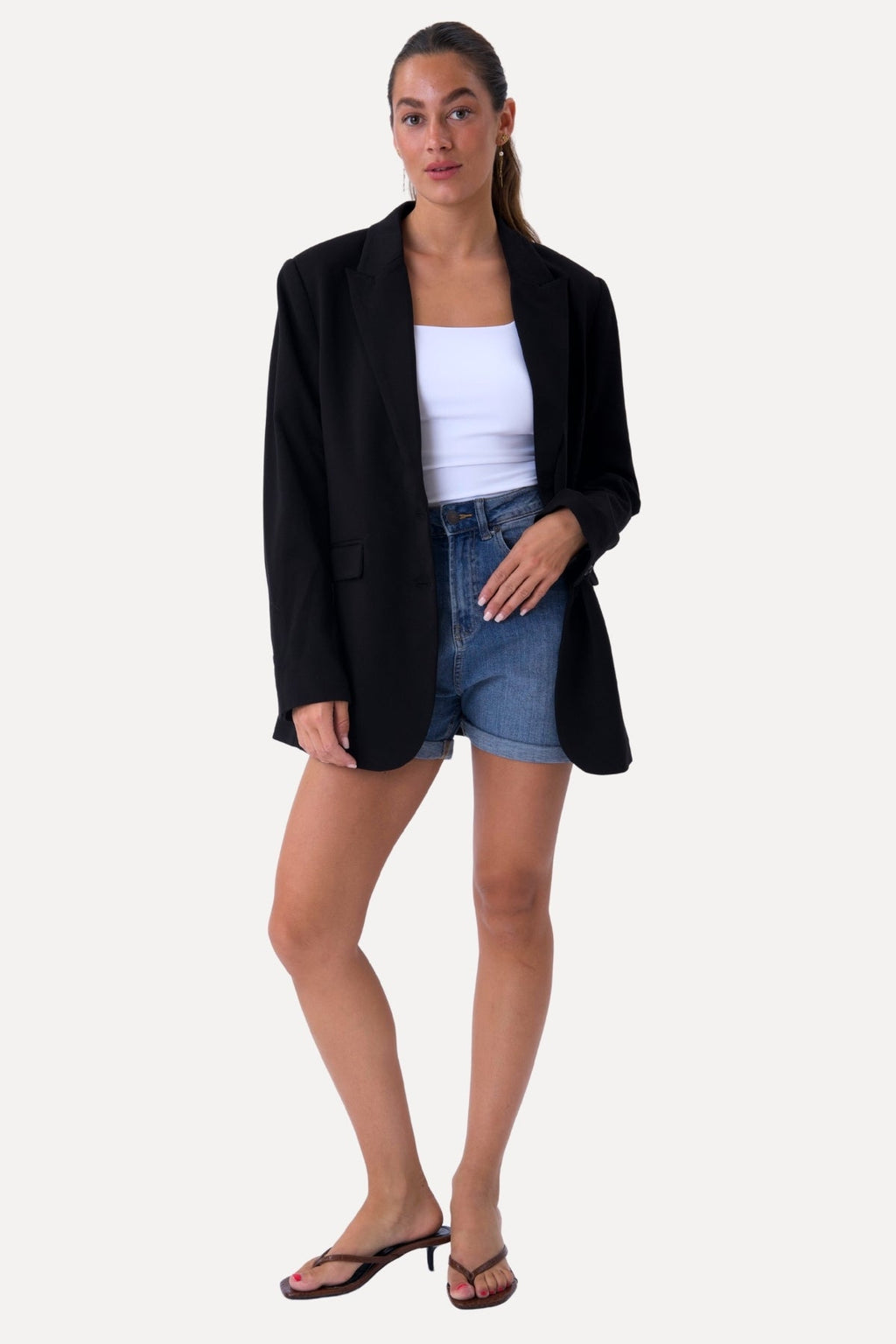 The Original Performance Denim Shorts - Mittelblau Denim (Frau)